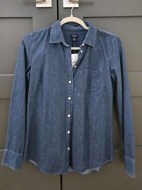 J. Crew Dark Indigo Denim Button-Down Shirt